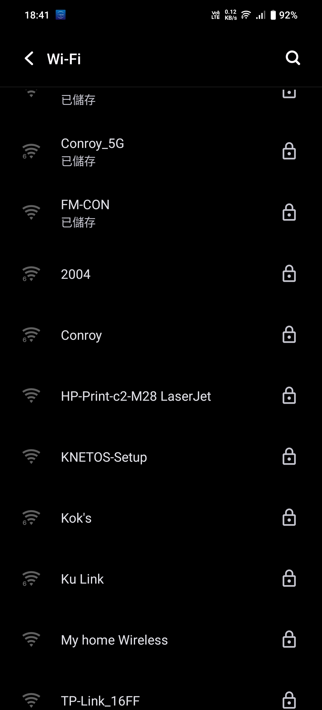 Wi-Fi 名稱清單中的 KNETOS-Setup